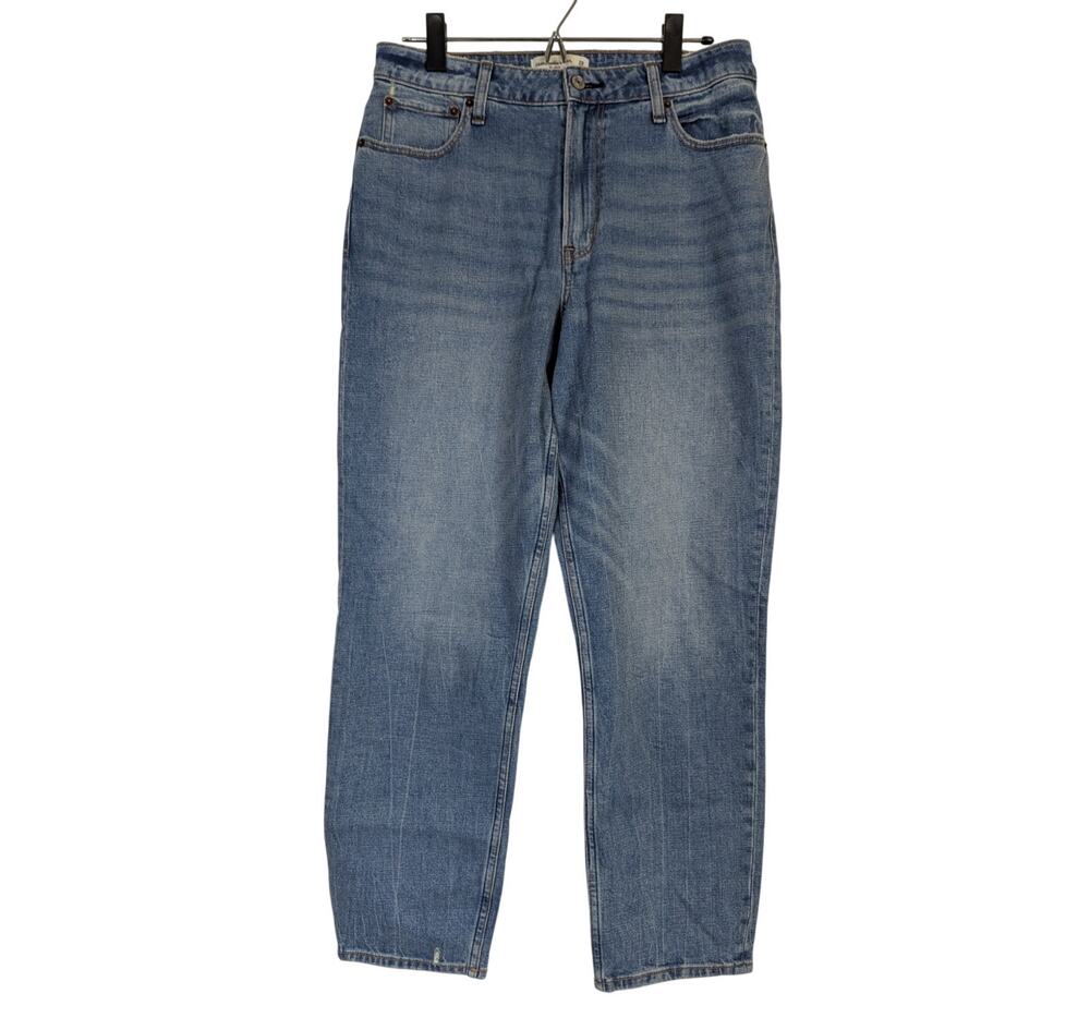 Abercrombie & Fitch Mom High Rise Jeans Blue Denim Classic Hipster Crop Size 29